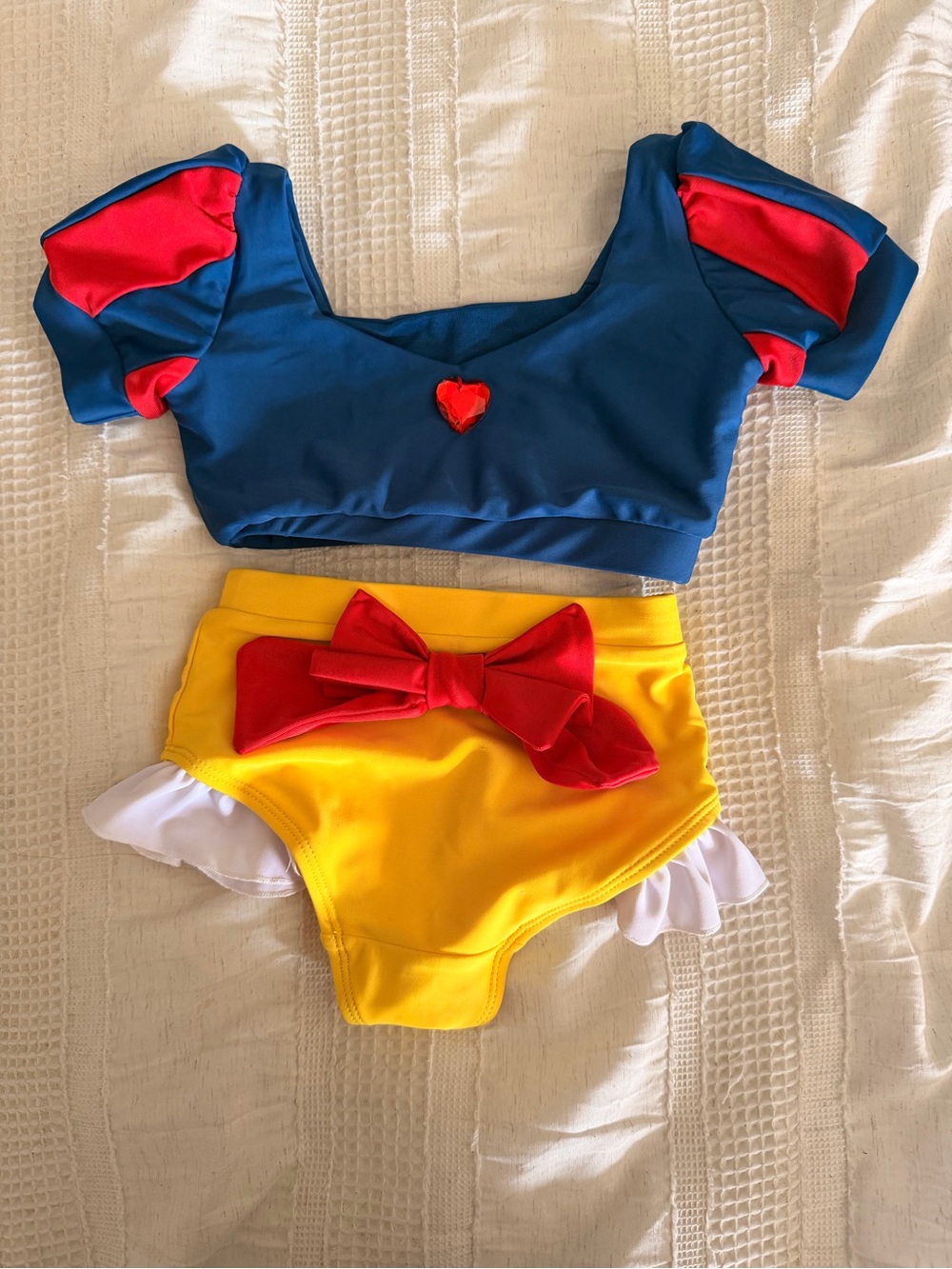 Great Pretenders Disney Snow White Girls Bathing Suit Set with Red Bow